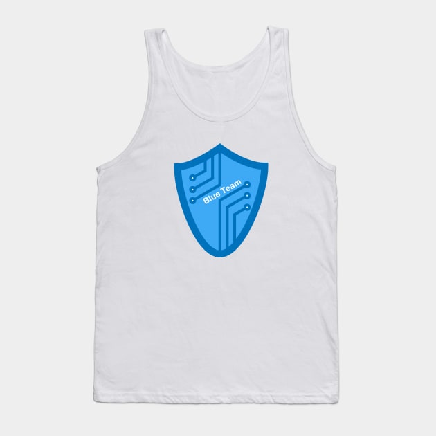 Cybersecurity Blue Team Shield Circuits Gamification Logo Tank Top by FSEstyle